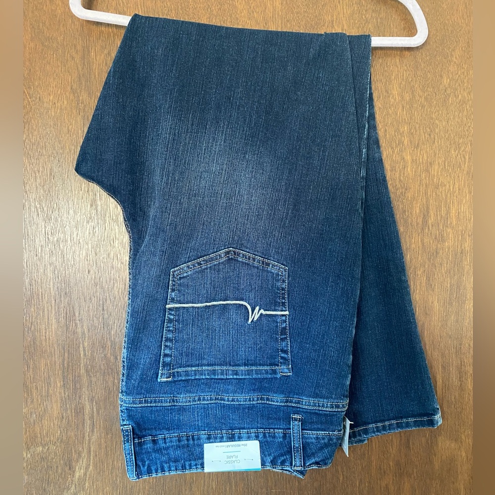 Blue Bootcut Jeans with Subtle Fading